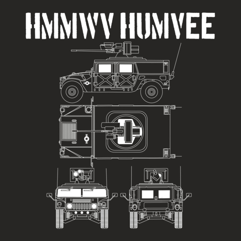 Humvee Military Combat Vehicle Schematic Hmmwv Humvee Ladies Fitted T-Shirt by Bertrand Angulo | Artistshot