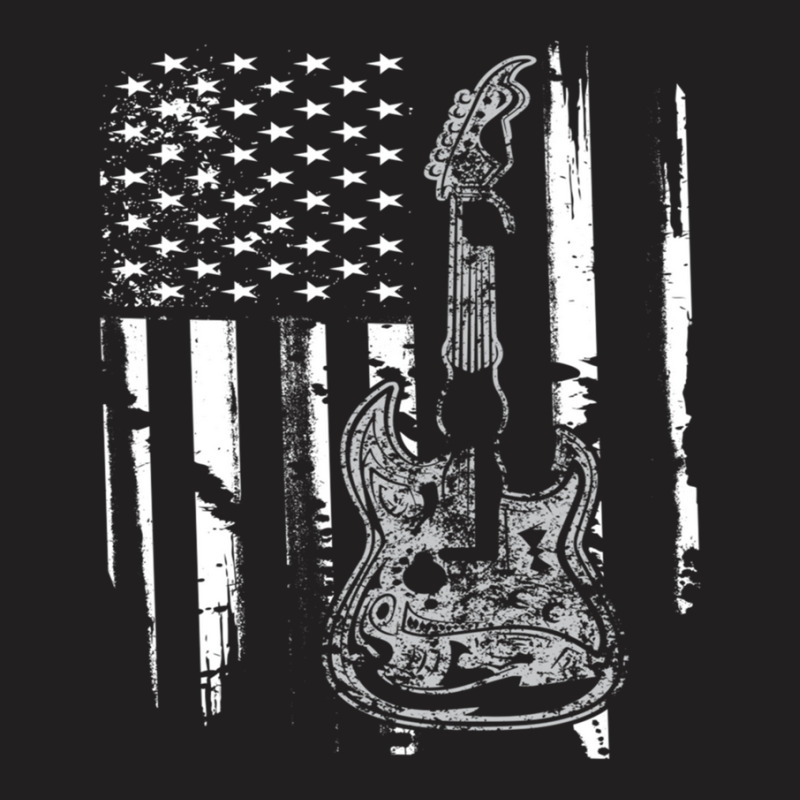 Us American Flag Guitar Musician Distressed Racerback Guitarsa T-Shirt by DenzelTyler | Artistshot