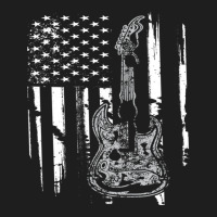 Us American Flag Guitar Musician Distressed Racerback Guitarsa Classic T-shirt | Artistshot