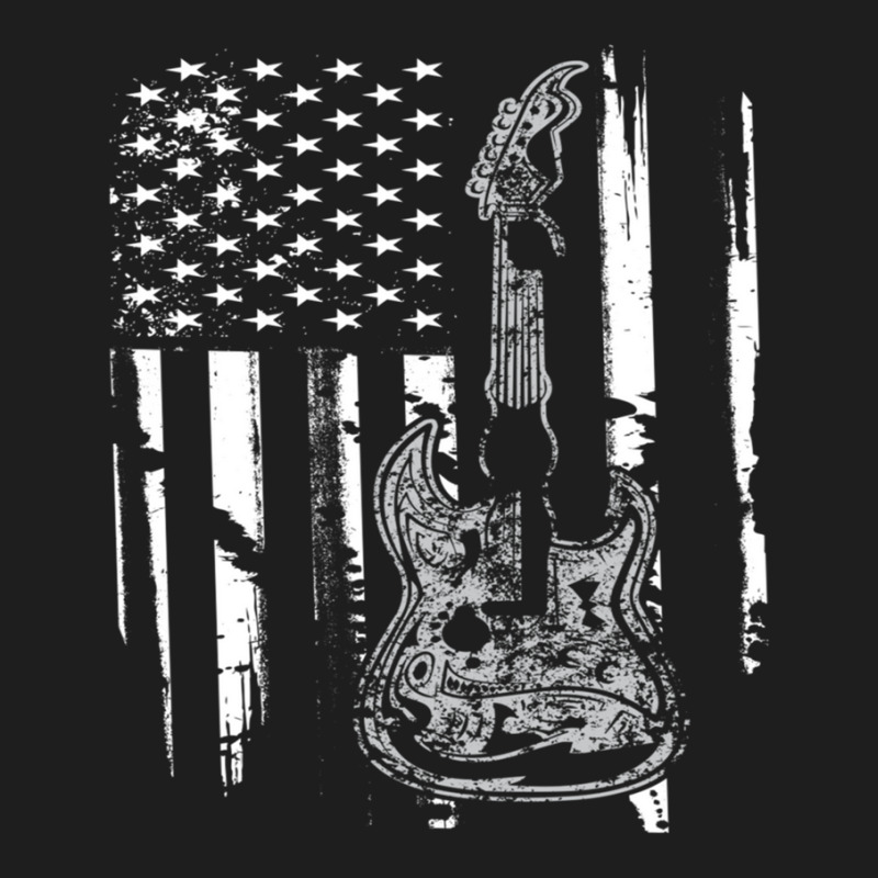 Us American Flag Guitar Musician Distressed Racerback Guitarsa Classic T-shirt by DenzelTyler | Artistshot