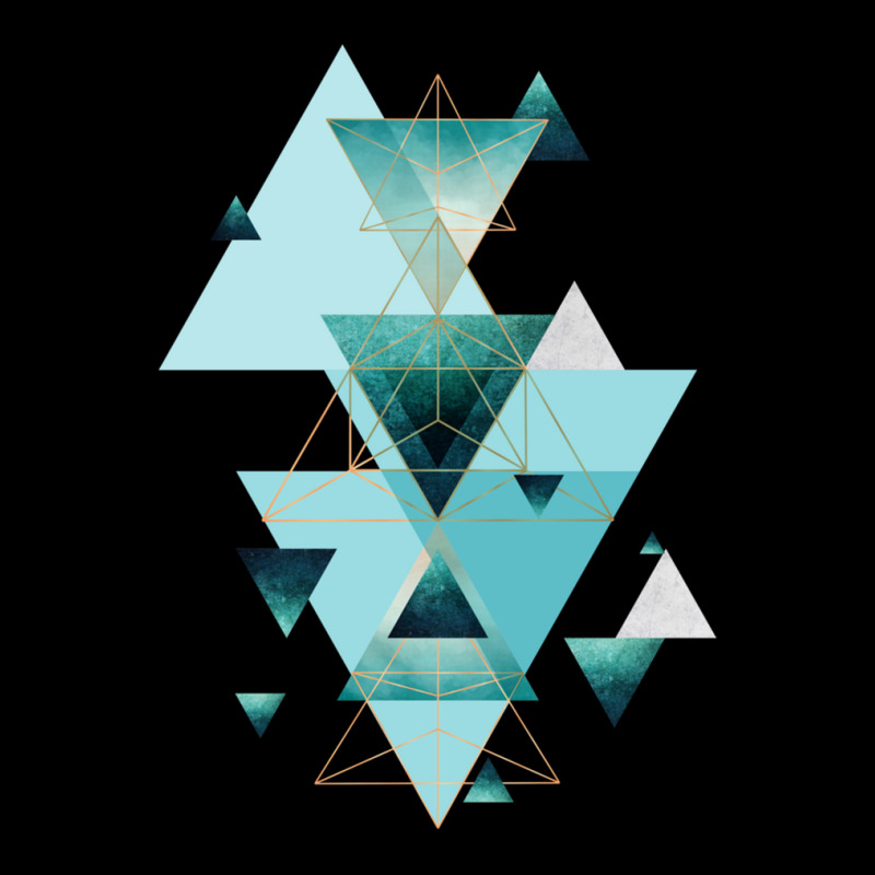 Geometric Triangle Compilation In Teal Kids Cap | Artistshot