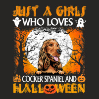 Just A Girl Who Loves Cocker Spaniel And Halloween Ladies Fitted T-shirt | Artistshot