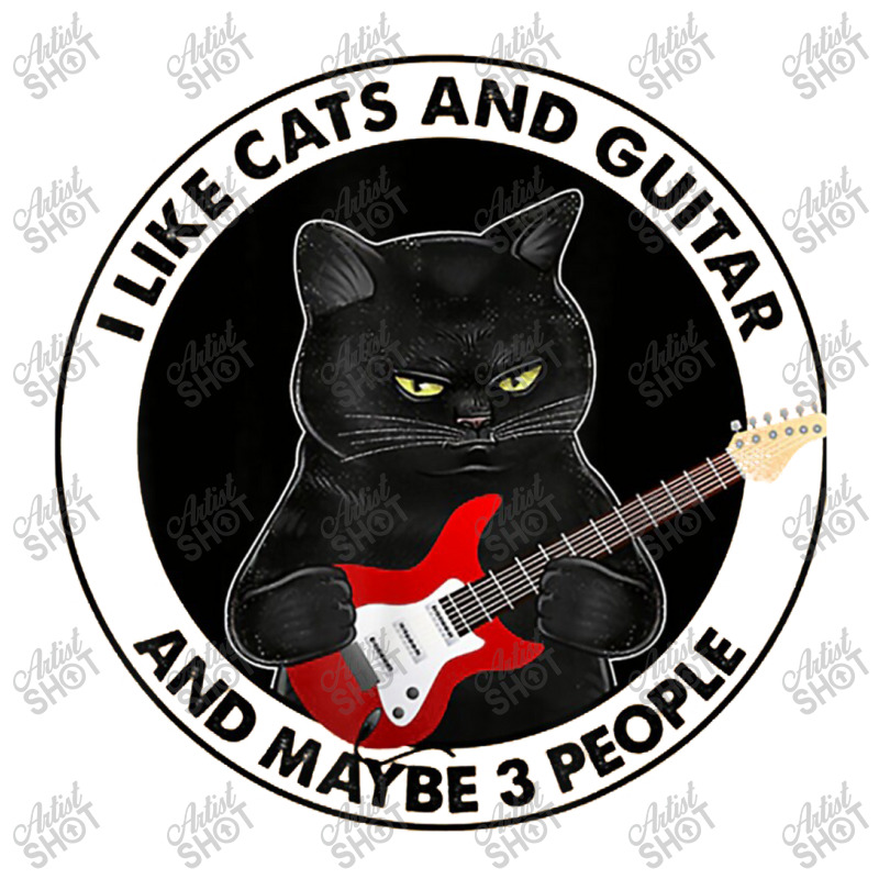 I Like Cats And Guitar And Maybe 3 People Cat Plays Guitar Love Cat Unisex Hoodie by lullabellelaart | Artistshot