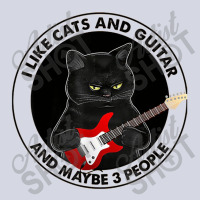 I Like Cats And Guitar And Maybe 3 People Cat Plays Guitar Love Cat Fleece Short | Artistshot