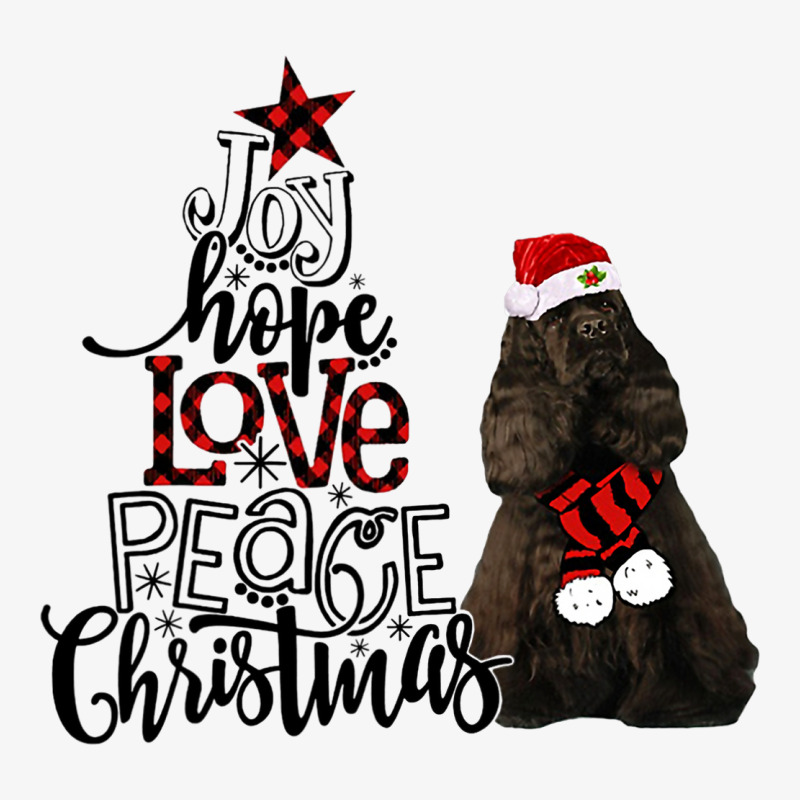 Joy Hope Love Peace Christmas Black American Cocker Spaniel Ladies Fitted T-Shirt by Chalaun | Artistshot