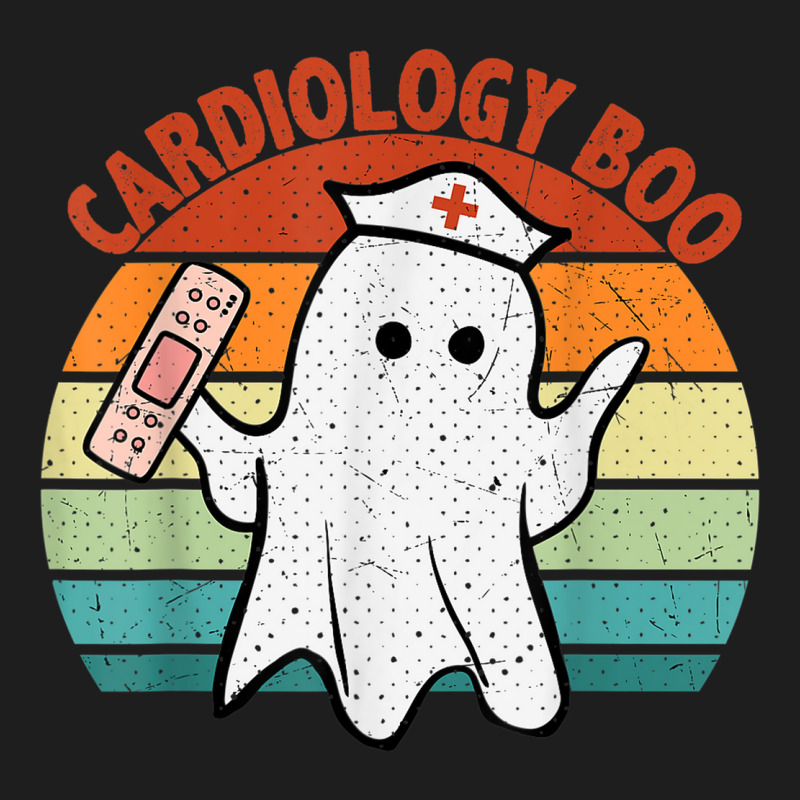 Vintage Halloween Ghost Cardiology Boo Nursing Funny Nurse Classic T-shirt by Queens | Artistshot