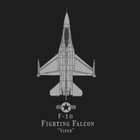 F-16 Fighting Falcon Tech Drawing Military Airplane Classic T-shirt | Artistshot