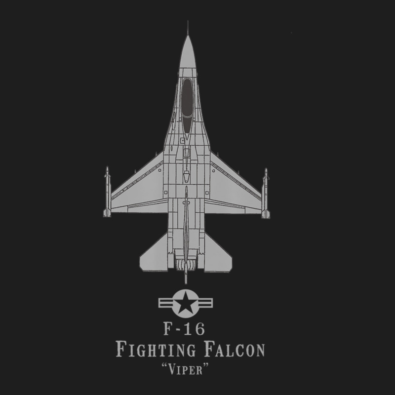 F-16 Fighting Falcon Tech Drawing Military Airplane Classic T-shirt by Whitfield Wolff | Artistshot