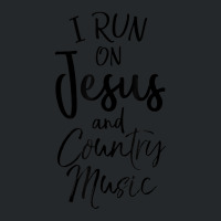 I Run On Jesus And Country Music Funny Christian Crewneck Sweatshirt | Artistshot