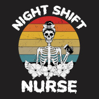 Funny Night Shift Nurse Skeleton Halloween Rn Nurses Women T-shirt | Artistshot