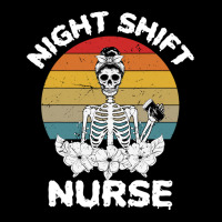 Funny Night Shift Nurse Skeleton Halloween Rn Nurses Women Men's Long Sleeve Pajama Set | Artistshot