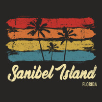 Vintage Sanibel Island Florida Palm Trees Fl Retro Pullover Hoodie Ladies Fitted T-shirt | Artistshot