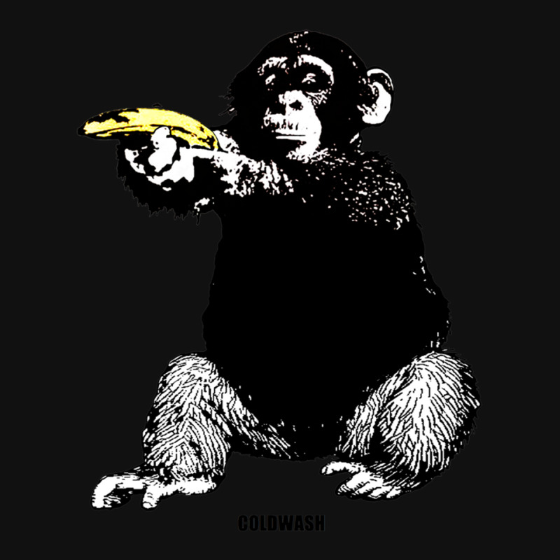 Monkey Shooting Banana Landscape Canvas Print | Artistshot