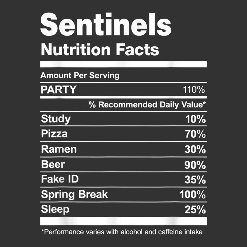 Sentinels Nutrition Facts College University T Shirt Baby Bodysuit | Artistshot