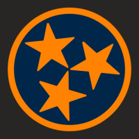 Navy _amp_ Orange Tri-star Ladies Fitted T-shirt | Artistshot