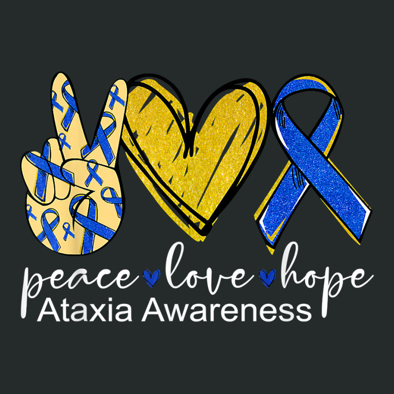 Peace Love Hope Ataxia Awareness Shirt Blue Ribbon T Shirt Women's Triblend Scoop T-shirt by gyzhahykaete | Artistshot