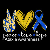 Peace Love Hope Ataxia Awareness Shirt Blue Ribbon T Shirt Cropped Hoodie | Artistshot