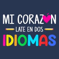 Mi Corazon Late En Dos Idiomas, Bilingual Spanish Teacher T Shirt Ladies Denim Jacket | Artistshot