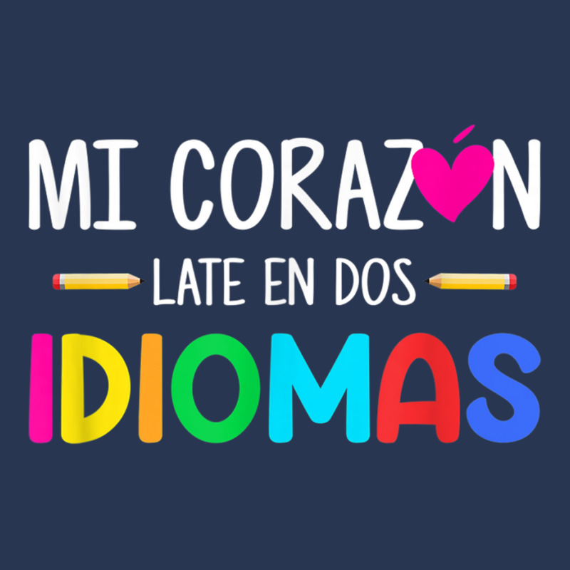 Mi Corazon Late En Dos Idiomas, Bilingual Spanish Teacher T Shirt Ladies Denim Jacket by cm-arts | Artistshot