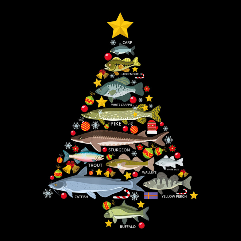 Freshwater Fish Species Christmas Tree Fishing Xmas Men Kids Maternity Scoop Neck T-shirt by cm-arts | Artistshot