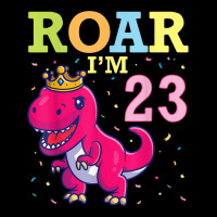 King Dinosaur Dance Happy My Birthday Roar I'm 23 Years Old Pocket T-shirt | Artistshot