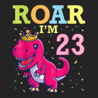 King Dinosaur Dance Happy My Birthday Roar I'm 23 Years Old 3/4 Sleeve Shirt | Artistshot