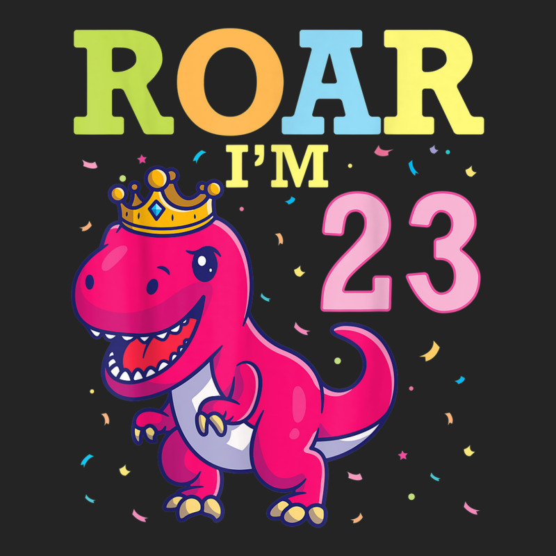 King Dinosaur Dance Happy My Birthday Roar I'm 23 Years Old 3/4 Sleeve Shirt | Artistshot