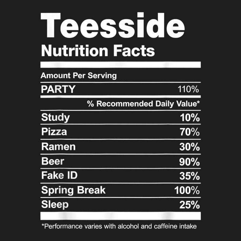 Teesside Nutrition Facts College University T Shirt Classic T-shirt by hankeajrippleex5 | Artistshot