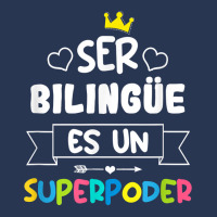 Ser Bilingue Es Un Superpoder Funny Maestra Spanish Teacher T Shirt Ladies Denim Jacket | Artistshot