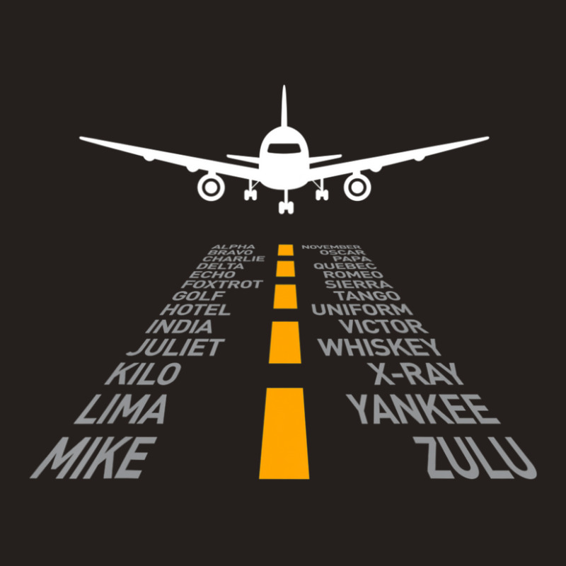 Airplane Pilot Airport Runway Phonetic Alphabet Plane Tank Top | Artistshot