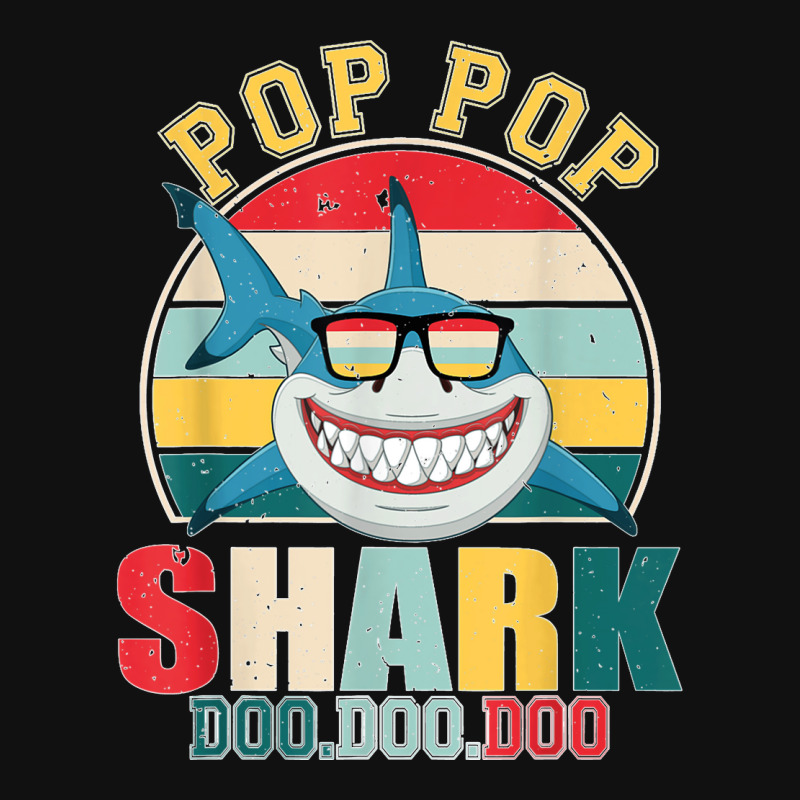 Pop Pop Shark Father's Day For Pop Pop Metal Print Horizontal | Artistshot