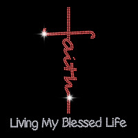 Christian Faith Living My Blessed Life Bling Rhinestone T Shirt Youth Hoodie | Artistshot