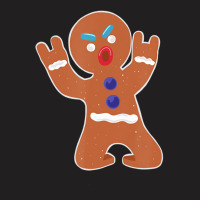 Gingerbread Man Metal Christmas T-shirt | Artistshot