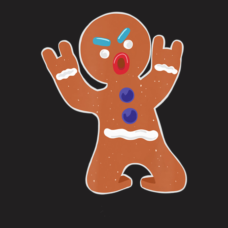 Gingerbread Man Metal Christmas T-shirt | Artistshot