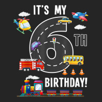 Its My 6th Birthday Boy 6 Bday Train Car Fire Truck Airplane T Shir Unisex Hoodie | Artistshot