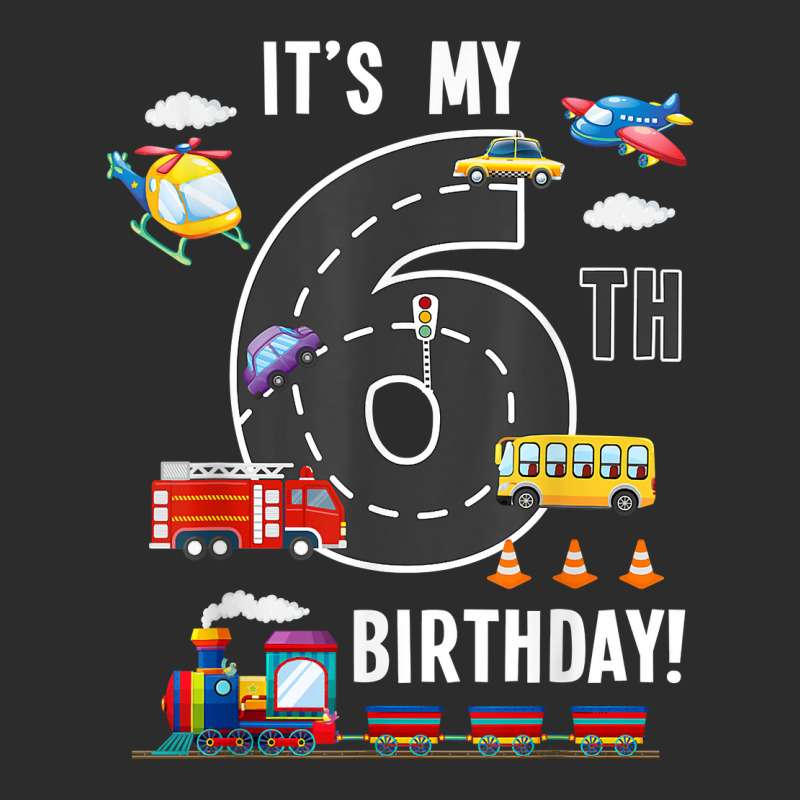 Its My 6th Birthday Boy 6 Bday Train Car Fire Truck Airplane T Shir Exclusive T-shirt | Artistshot