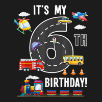 Its My 6th Birthday Boy 6 Bday Train Car Fire Truck Airplane T Shir Hoodie & Jogger Set | Artistshot