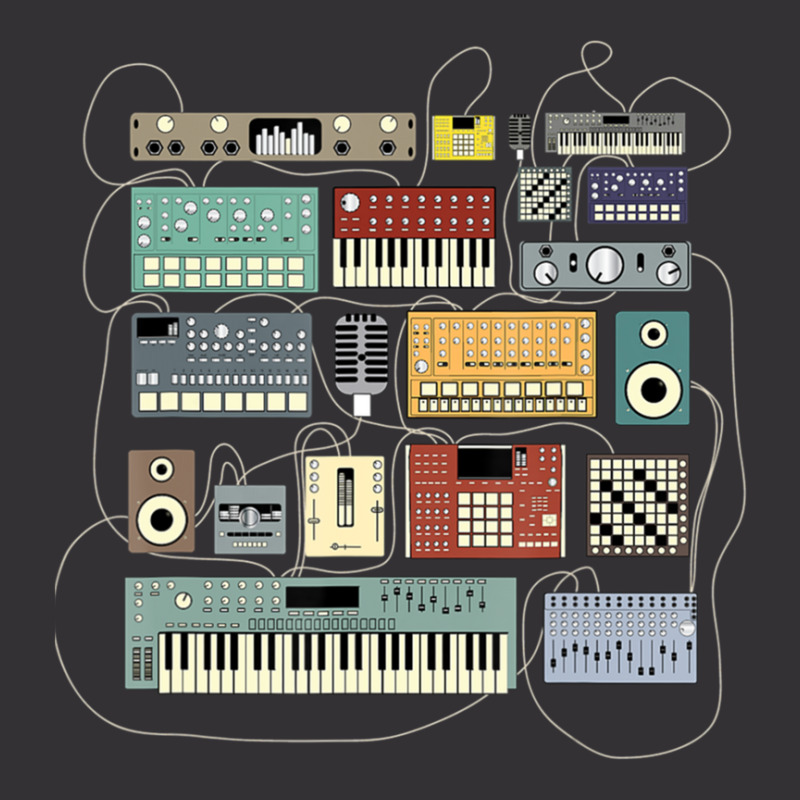 Electronic Musician Synthesizers And Drum Machine Dj 1 Vintage Hoodie And Short Set | Artistshot