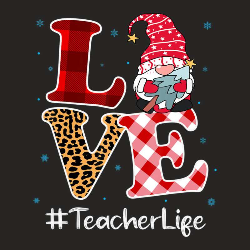 Love Teacher Gnome Christmas Matching Pajamas Women Ladies Fitted T-Shirt by cm-arts | Artistshot