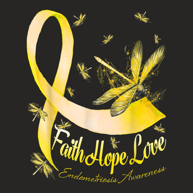 Faith Hope Love Endometriosis Awareness Dragonfly T Shirt Ladies Fitted T-Shirt by cm-arts | Artistshot