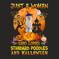 Just A Woman Who Loves Standard Poodle And Halloween Ladies Fitted T-shirt | Artistshot