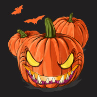 Scary Flying Bats Jack O Lantern Spooky Halloween Pumpkin T-shirt | Artistshot