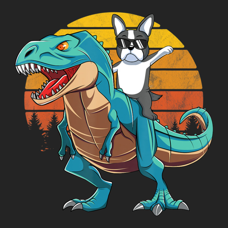 Boson Errier Dog Riding Dinosaur Rex Boys 3/4 Sleeve Shirt by Konlasa6638 | Artistshot