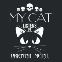 My Cat Listens To Oriental Metal Tee Crewneck Sweatshirt | Artistshot