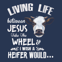 Living Life Jesus Cow Ladies Denim Jacket | Artistshot