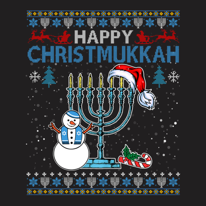 Merry Christmukkah Jewish Hanukkah Christmas Ugly Sweater T-shirt | Artistshot