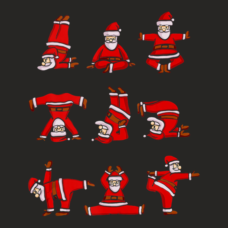 Santa S Yoga Positions Funny Christmas Ladies Fitted T-Shirt by Chalaun | Artistshot