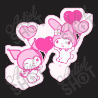 My Melody And Kuromi Valentine's Day Hearts T-shirt | Artistshot