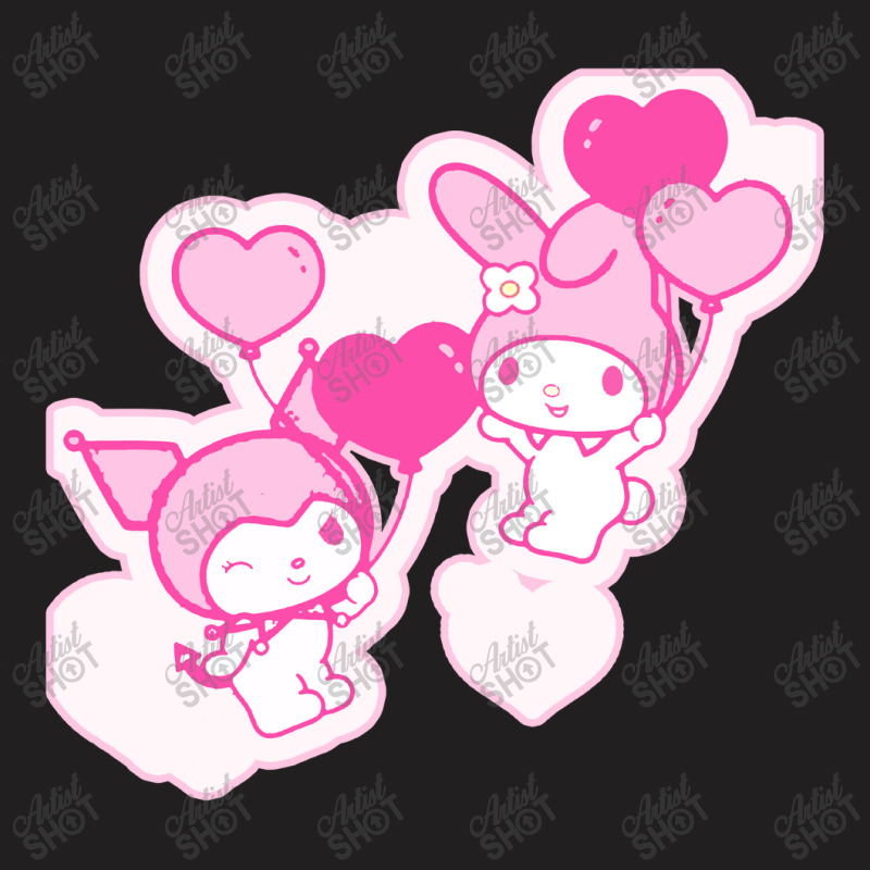 My Melody And Kuromi Valentine's Day Hearts T-shirt | Artistshot