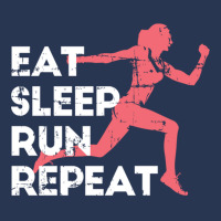 Eat Sleep Run Repeat Track And Field Girl Marathon Running Pullover Ho Men Denim Jacket | Artistshot